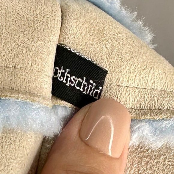 Rothschild Faux Beige Suede and Sherpa Blue Lined Hooded Coat Size 18M - Picture 10 of 11